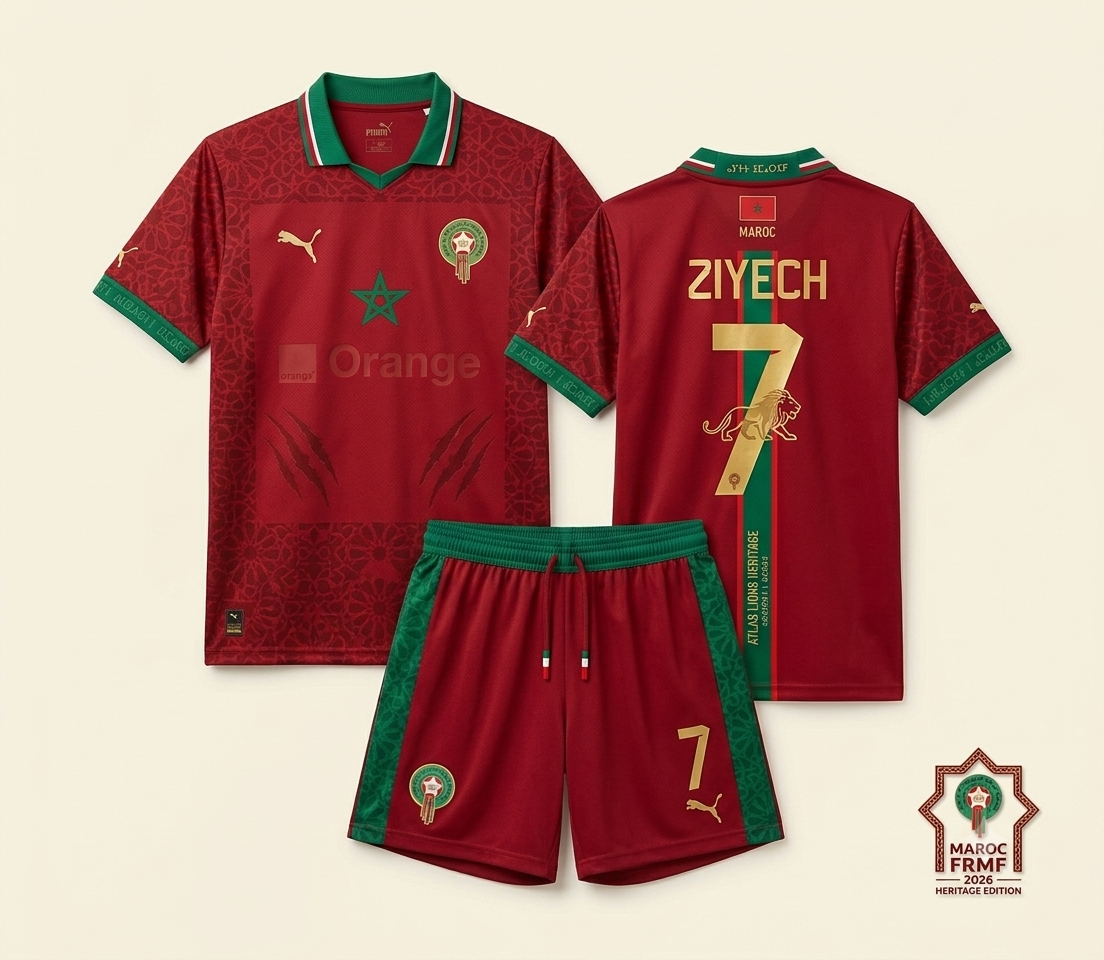Morocco Official Home Kit 2026 – Atlas Lions Heritage Edition