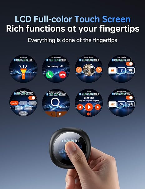 سماعة أذن ذكية بشاشة LCD